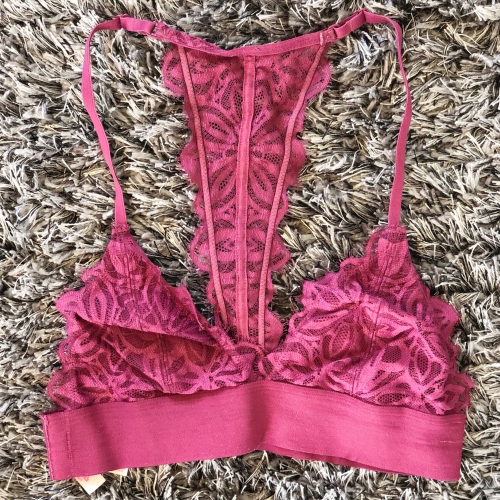 VS PINK Lace Triangle Racerback Bralette